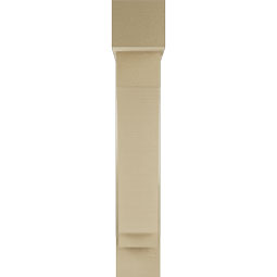 Ekena Millwork - BKTUR0756X32X44IMP05RCPR - Timberthane Faux Wood Imperial Style Bracket w/ Offset Brace, Block Ends, 7 1/2"W x 32"D x 44"H, Primed Tan