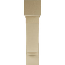 Ekena Millwork - BKTUR0756X34X34IMP05RCPR - Timberthane Faux Wood Imperial Style Bracket w/ Offset Brace, Block Ends, 7 1/2"W x 34"D x 34"H, Primed Tan