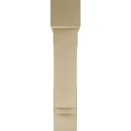 Ekena Millwork - BKTUR0756X34X38IMP05RCPR - Timberthane Faux Wood Imperial Style Bracket w/ Offset Brace, Block Ends, 7 1/2"W x 34"D x 38"H, Primed Tan