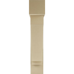 Ekena Millwork - BKTUR0756X34X40IMP05RCPR - Timberthane Faux Wood Imperial Style Bracket w/ Offset Brace, Block Ends, 7 1/2"W x 34"D x 40"H, Primed Tan