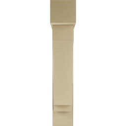 Ekena Millwork - BKTUR0756X34X42IMP05RCPR - Timberthane Faux Wood Imperial Style Bracket w/ Offset Brace, Block Ends, 7 1/2"W x 34"D x 42"H, Primed Tan