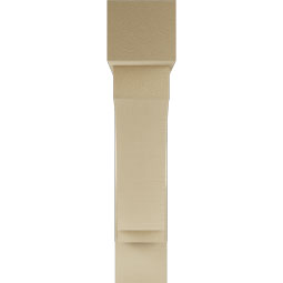 Ekena Millwork - BKTUR0756X36X36IMP05RCPR - Timberthane Faux Wood Imperial Style Bracket w/ Offset Brace, Block Ends, 7 1/2"W x 36"D x 36"H, Primed Tan