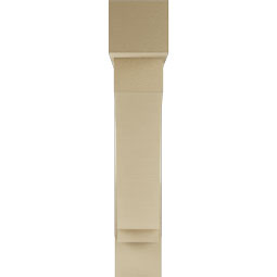 Ekena Millwork - BKTUR0756X36X40IMP05RCPR - Timberthane Faux Wood Imperial Style Bracket w/ Offset Brace, Block Ends, 7 1/2"W x 36"D x 40"H, Primed Tan