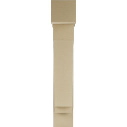 Ekena Millwork - BKTUR0756X36X44IMP05RCPR - Timberthane Faux Wood Imperial Style Bracket w/ Offset Brace, Block Ends, 7 1/2"W x 36"D x 44"H, Primed Tan