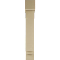 Ekena Millwork - BKTUR0756X36X48IMP05RCPR - Timberthane Faux Wood Imperial Style Bracket w/ Offset Brace, Block Ends, 7 1/2"W x 36"D x 48"H, Primed Tan