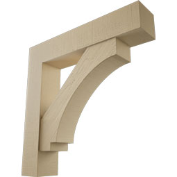 Ekena Millwork - BKTUR0756X38X38IMP05RCPR - Timberthane Faux Wood Imperial Style Bracket w/ Offset Brace, Block Ends, 7 1/2"W x 38"D x 38"H, Primed Tan