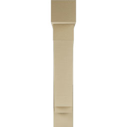 Ekena Millwork - BKTUR0756X38X44IMP05RCPR - Timberthane Faux Wood Imperial Style Bracket w/ Offset Brace, Block Ends, 7 1/2"W x 38"D x 44"H, Primed Tan