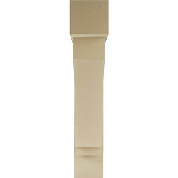 Ekena Millwork - BKTUR0756X40X40IMP05RCPR - Timberthane Faux Wood Imperial Style Bracket w/ Offset Brace, Block Ends, 7 1/2"W x 40"D x 40"H, Primed Tan