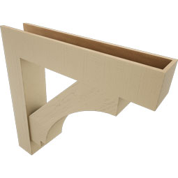 Ekena Millwork - BKTUR0756X40X40IMP05RCPR - Timberthane Faux Wood Imperial Style Bracket w/ Offset Brace, Block Ends, 7 1/2"W x 40"D x 40"H, Primed Tan