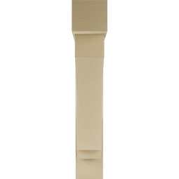 Ekena Millwork - BKTUR0756X40X44IMP05RCPR - Timberthane Faux Wood Imperial Style Bracket w/ Offset Brace, Block Ends, 7 1/2"W x 40"D x 44"H, Primed Tan