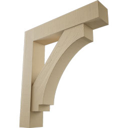 Ekena Millwork - BKTUR0756X40X44IMP05RCPR - Timberthane Faux Wood Imperial Style Bracket w/ Offset Brace, Block Ends, 7 1/2"W x 40"D x 44"H, Primed Tan