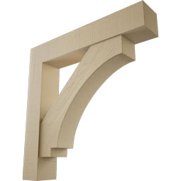 Ekena Millwork - BKTUR0756X42X42IMP05RCPR - Timberthane Faux Wood Imperial Style Bracket w/ Offset Brace, Block Ends, 7 1/2"W x 42"D x 42"H, Primed Tan