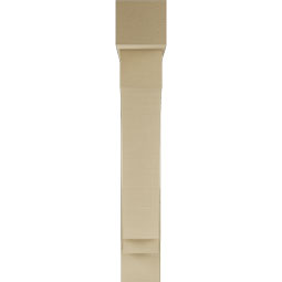 Ekena Millwork - BKTUR0756X42X48IMP05RCPR - Timberthane Faux Wood Imperial Style Bracket w/ Offset Brace, Block Ends, 7 1/2"W x 42"D x 48"H, Primed Tan