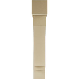 Ekena Millwork - BKTUR0756X44X44IMP05RCPR - Timberthane Faux Wood Imperial Style Bracket w/ Offset Brace, Block Ends, 7 1/2"W x 44"D x 44"H, Primed Tan