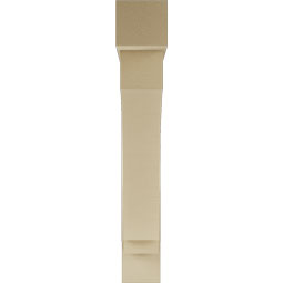Ekena Millwork - BKTUR0756X48X48IMP05RCPR - Timberthane Faux Wood Imperial Style Bracket w/ Offset Brace, Block Ends, 7 1/2"W x 48"D x 48"H, Primed Tan