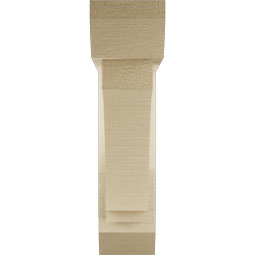 Ekena Millwork - BKTUR0352X14X14IMP06RCPR - Timberthane Faux Wood Imperial Style Bracket w/ Offset Brace, Slat Ends, 3 1/2"W x 14"D x 14"H, Primed Tan