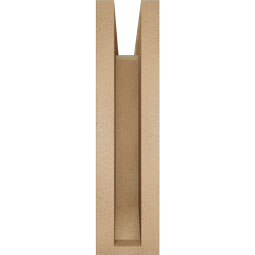 Ekena Millwork - BKTUR0352X14X14IMP06RCPR - Timberthane Faux Wood Imperial Style Bracket w/ Offset Brace, Slat Ends, 3 1/2"W x 14"D x 14"H, Primed Tan