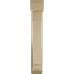 Ekena Millwork - BKTUR0352X14X22IMP06RCPR - Timberthane Faux Wood Imperial Style Bracket w/ Offset Brace, Slat Ends, 3 1/2"W x 14"D x 22"H, Primed Tan