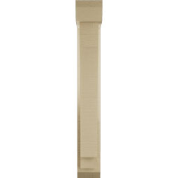 Ekena Millwork - BKTUR0352X14X26IMP06RCPR - Timberthane Faux Wood Imperial Style Bracket w/ Offset Brace, Slat Ends, 3 1/2"W x 14"D x 26"H, Primed Tan