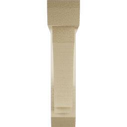Ekena Millwork - BKTUR0352X16X16IMP06RCPR - Timberthane Faux Wood Imperial Style Bracket w/ Offset Brace, Slat Ends, 3 1/2"W x 16"D x 16"H, Primed Tan