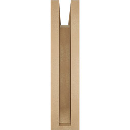 Ekena Millwork - BKTUR0352X16X16IMP06RCPR - Timberthane Faux Wood Imperial Style Bracket w/ Offset Brace, Slat Ends, 3 1/2"W x 16"D x 16"H, Primed Tan