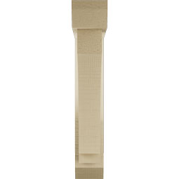 Ekena Millwork - BKTUR0352X16X20IMP06RCPR - Timberthane Faux Wood Imperial Style Bracket w/ Offset Brace, Slat Ends, 3 1/2"W x 16"D x 20"H, Primed Tan