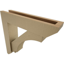Ekena Millwork - BKTUROIMP22 - Timberthane Rough Cedar Faux Wood Imperial Slat Bracket w/ Offset Brace