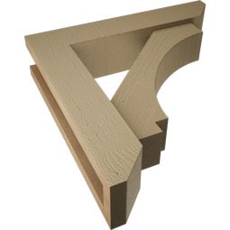 Ekena Millwork - BKTUROIMP22 - Timberthane Rough Cedar Faux Wood Imperial Slat Bracket w/ Offset Brace