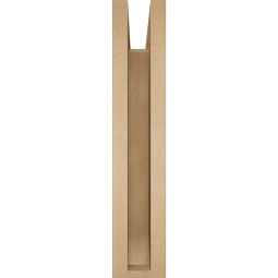 Ekena Millwork - BKTUR0352X18X18IMP06RCPR - Timberthane Faux Wood Imperial Style Bracket w/ Offset Brace, Slat Ends, 3 1/2"W x 18"D x 18"H, Primed Tan