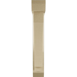 Ekena Millwork - BKTUR0352X18X22IMP06RCPR - Timberthane Faux Wood Imperial Style Bracket w/ Offset Brace, Slat Ends, 3 1/2"W x 18"D x 22"H, Primed Tan