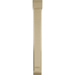 Ekena Millwork - BKTUR0352X18X30IMP06RCPR - Timberthane Faux Wood Imperial Style Bracket w/ Offset Brace, Slat Ends, 3 1/2"W x 18"D x 30"H, Primed Tan