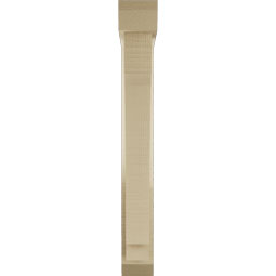 Ekena Millwork - BKTUR0352X20X28IMP06RCPR - Timberthane Faux Wood Imperial Style Bracket w/ Offset Brace, Slat Ends, 3 1/2"W x 20"D x 28"H, Primed Tan