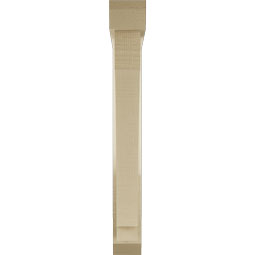 Ekena Millwork - BKTUR0352X24X28IMP06RCPR - Timberthane Faux Wood Imperial Style Bracket w/ Offset Brace, Slat Ends, 3 1/2"W x 24"D x 28"H, Primed Tan