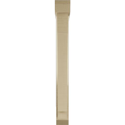 Ekena Millwork - BKTUR0352X24X32IMP06RCPR - Timberthane Faux Wood Imperial Style Bracket w/ Offset Brace, Slat Ends, 3 1/2"W x 24"D x 32"H, Primed Tan