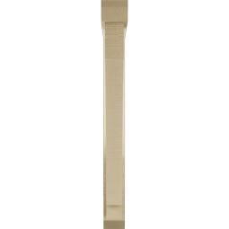 Ekena Millwork - BKTUR0352X26X34IMP06RCPR - Timberthane Faux Wood Imperial Style Bracket w/ Offset Brace, Slat Ends, 3 1/2"W x 26"D x 34"H, Primed Tan