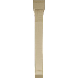 Ekena Millwork - BKTUR0352X28X28IMP06RCPR - Timberthane Faux Wood Imperial Style Bracket w/ Offset Brace, Slat Ends, 3 1/2"W x 28"D x 28"H, Primed Tan