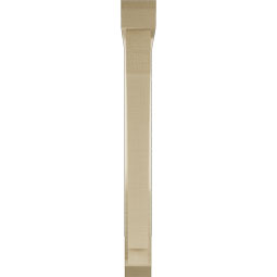 Ekena Millwork - BKTUR0352X28X32IMP06RCPR - Timberthane Faux Wood Imperial Style Bracket w/ Offset Brace, Slat Ends, 3 1/2"W x 28"D x 32"H, Primed Tan
