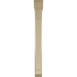 Ekena Millwork - BKTUR0352X30X34IMP06RCPR - Timberthane Faux Wood Imperial Style Bracket w/ Offset Brace, Slat Ends, 3 1/2"W x 30"D x 34"H, Primed Tan