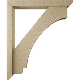 Ekena Millwork - BKTUR0352X30X36IMP06RCPR - Timberthane Faux Wood Imperial Style Bracket w/ Offset Brace, Slat Ends, 3 1/2"W x 30"D x 36"H, Primed Tan