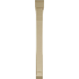 Ekena Millwork - BKTUR0352X32X36IMP06RCPR - Timberthane Faux Wood Imperial Style Bracket w/ Offset Brace, Slat Ends, 3 1/2"W x 32"D x 36"H, Primed Tan