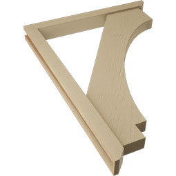 Ekena Millwork - BKTUR0352X32X44IMP06RCPR - Timberthane Faux Wood Imperial Style Bracket w/ Offset Brace, Slat Ends, 3 1/2"W x 32"D x 44"H, Primed Tan