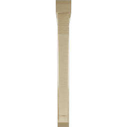 Ekena Millwork - BKTUR0352X34X34IMP06RCPR - Timberthane Faux Wood Imperial Style Bracket w/ Offset Brace, Slat Ends, 3 1/2"W x 34"D x 34"H, Primed Tan