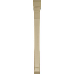Ekena Millwork - BKTUR0352X34X38IMP06RCPR - Timberthane Faux Wood Imperial Style Bracket w/ Offset Brace, Slat Ends, 3 1/2"W x 34"D x 38"H, Primed Tan