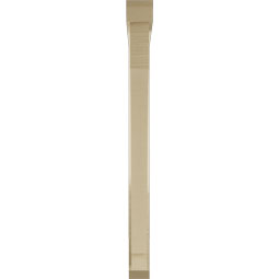 Ekena Millwork - BKTUR0352X34X42IMP06RCPR - Timberthane Faux Wood Imperial Style Bracket w/ Offset Brace, Slat Ends, 3 1/2"W x 34"D x 42"H, Primed Tan