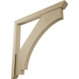 Ekena Millwork - BKTUR0352X36X36IMP06RCPR - Timberthane Faux Wood Imperial Style Bracket w/ Offset Brace, Slat Ends, 3 1/2"W x 36"D x 36"H, Primed Tan