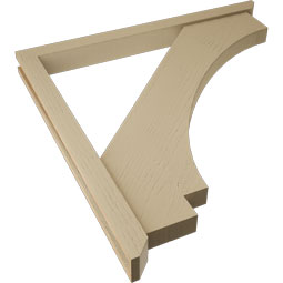 Ekena Millwork - BKTUR0352X40X40IMP06RCPR - Timberthane Faux Wood Imperial Style Bracket w/ Offset Brace, Slat Ends, 3 1/2"W x 40"D x 40"H, Primed Tan