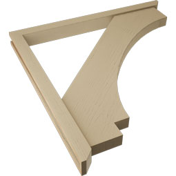 Ekena Millwork - BKTUR0352X42X42IMP06RCPR - Timberthane Faux Wood Imperial Style Bracket w/ Offset Brace, Slat Ends, 3 1/2"W x 42"D x 42"H, Primed Tan