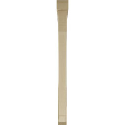 Ekena Millwork - BKTUR0352X44X44IMP06RCPR - Timberthane Faux Wood Imperial Style Bracket w/ Offset Brace, Slat Ends, 3 1/2"W x 44"D x 44"H, Primed Tan