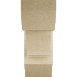Ekena Millwork - BKTUR0554X14X14IMP06RCPR - Timberthane Faux Wood Imperial Style Bracket w/ Offset Brace, Slat Ends, 5 1/2"W x 14"D x 14"H, Primed Tan