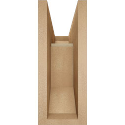 Ekena Millwork - BKTUR0554X14X14IMP06RCPR - Timberthane Faux Wood Imperial Style Bracket w/ Offset Brace, Slat Ends, 5 1/2"W x 14"D x 14"H, Primed Tan